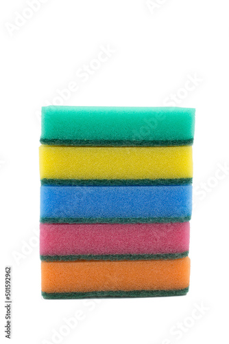 Multi-colored sponges for household work from foam rubber
