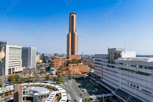 静岡県浜松市のJR浜松駅北口の市街地風景
 photo