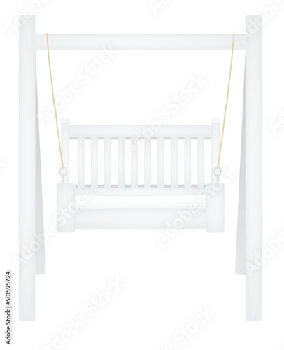 White porch swing. vector illustration