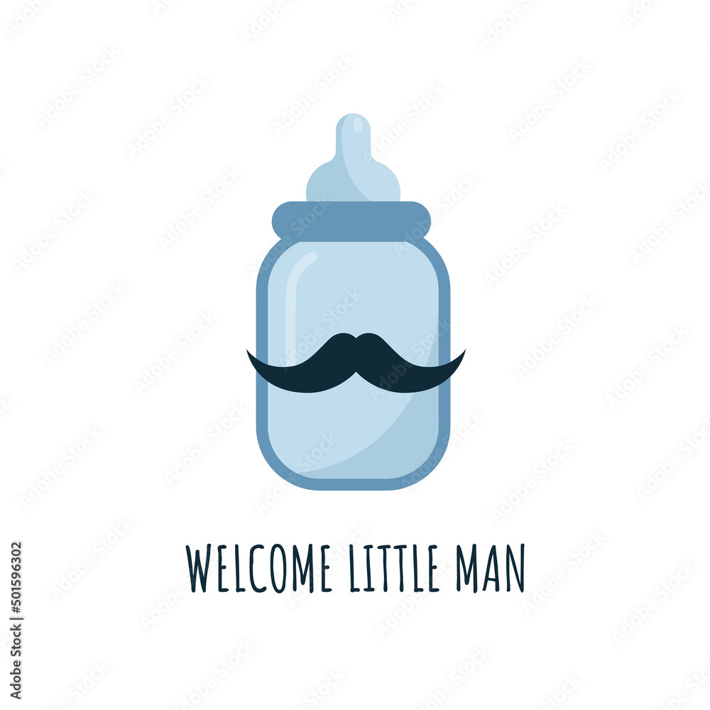 Baby shower emblem with mustache baby bottle
Baby shower emblem with mustache baby bottle