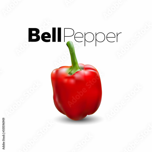 Red bell pepper on white background for your illustration