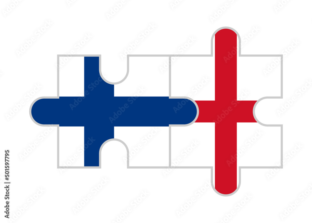 puzzle pieces of finland and england flags. vector illustration isolated on white background puzzle pieces of finland and england flags. vector illustration isolated on white background