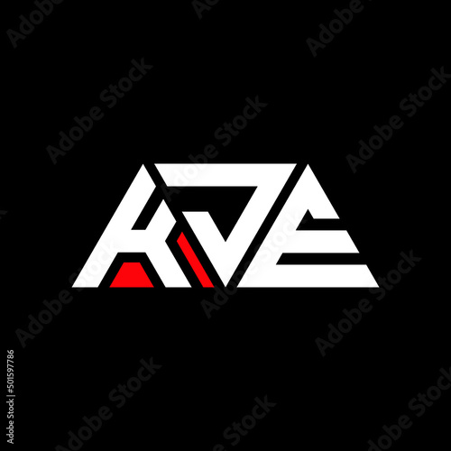 KJE triangle letter logo design with triangle shape. KJE triangle logo design monogram. KJE triangle vector logo template with red color. KJE triangular logo Simple, Elegant, and Luxurious Logo...