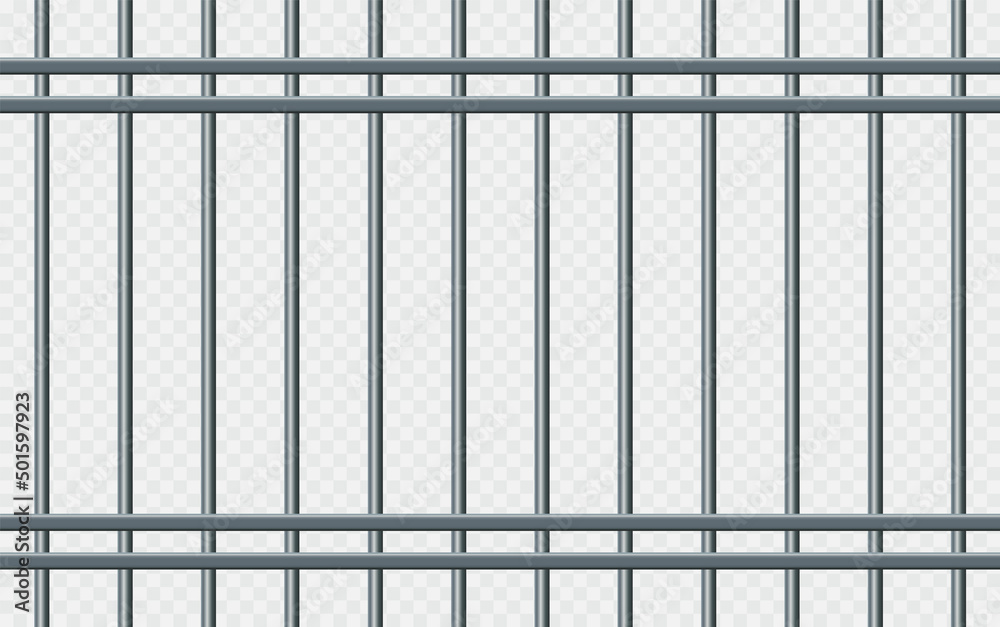 Vector illustration iron prison bars isolated on transparent background ...