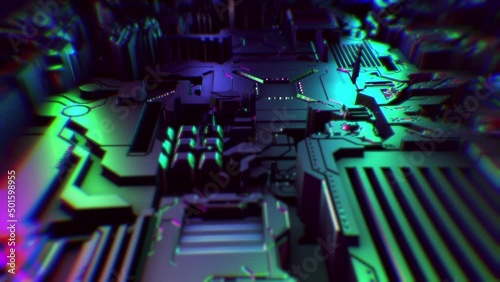circuit board neon background