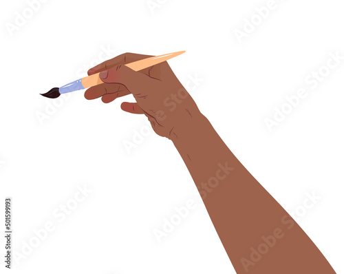 Vector illustration of hand drawing with brush