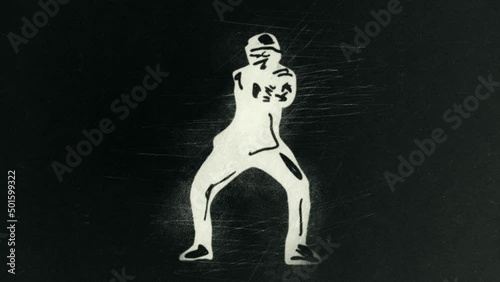Hip hop dancer drawing - STICK AND ROLL movement