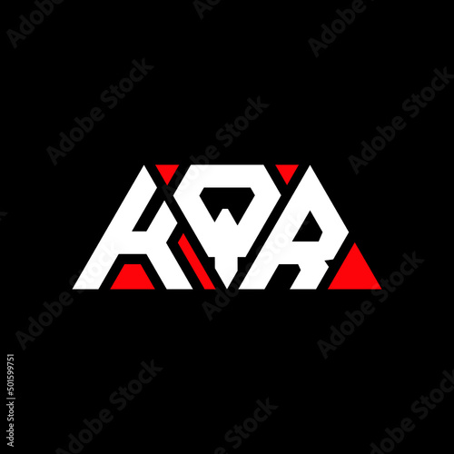 KQR triangle letter logo design with triangle shape. KQR triangle logo design monogram. KQR triangle vector logo template with red color. KQR triangular logo Simple  Elegant  and Luxurious Logo...