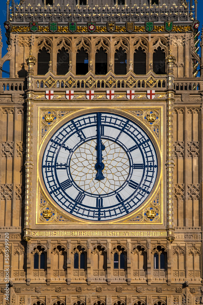 The Clockface of the Elizabeth Tower in Westminster, London The Clockface of the Elizabeth Tower in Westminster, London