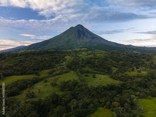 Arenal Volcano Drone Aerial in La Fortuna  Costa Rica