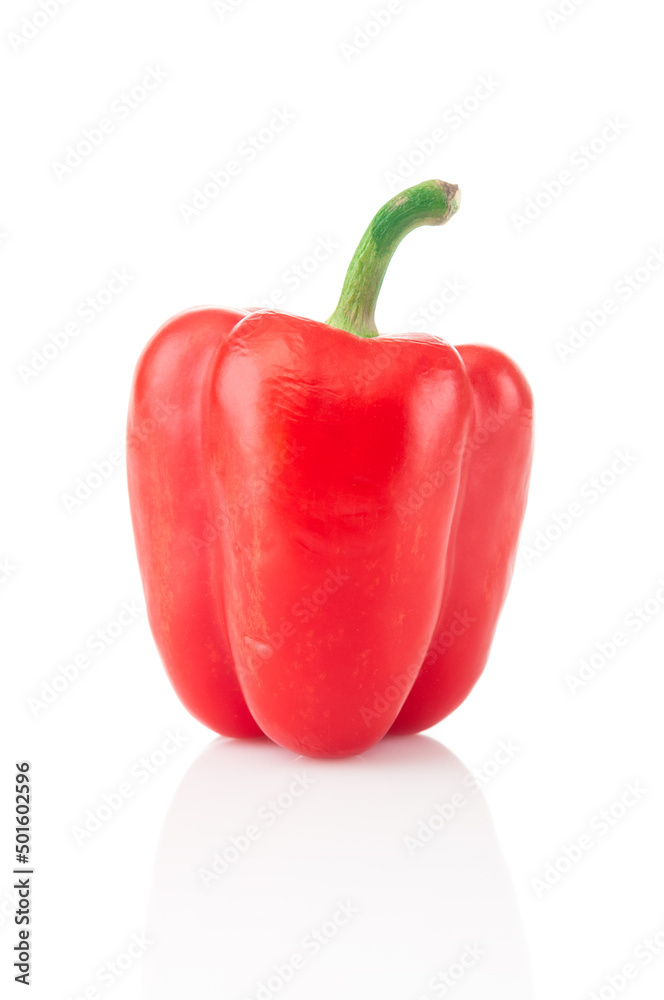 Red ripe paprika close up on white background Red ripe paprika close up on white background