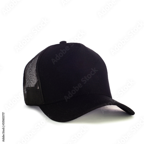 black baseball cap isolated photo