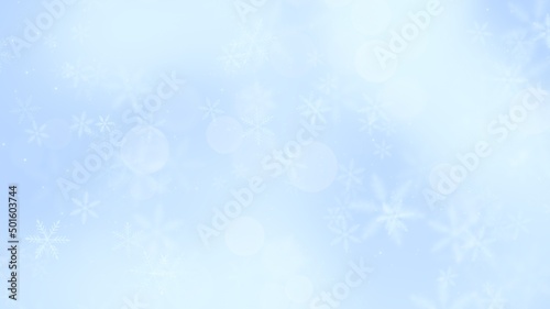 Abstract background White Snow flake on Blue Background in Christmas holiday