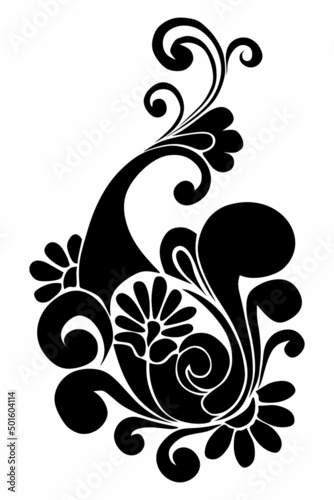 black and white pezli floral background