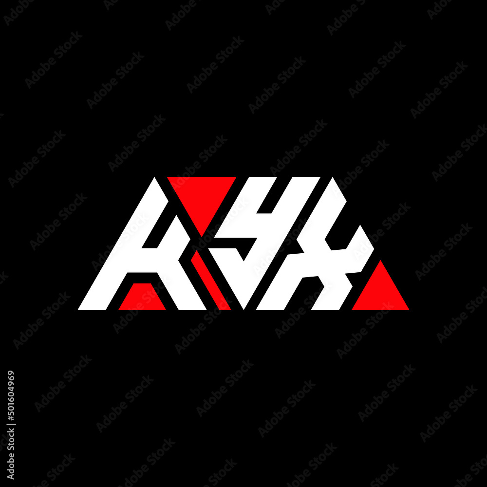 KYX triangle letter logo design with triangle shape. KYX triangle logo design monogram. KYX triangle vector logo template with red color. KYX triangular logo Simple, Elegant, and Luxurious Logo...