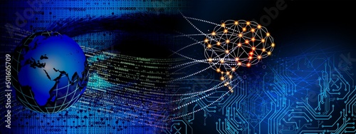 Binary industrial global business mind background. integration. binary technology banner background.