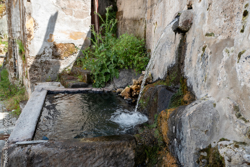 Tanque exterior das termas de São Lourenço no concelho de Carrazeda de Ansiães para onde corre a água sulfurosa  photo