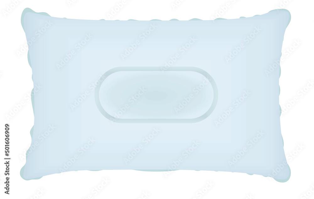 Blue inflatable pillow. vector illustration Blue inflatable pillow. vector illustration
