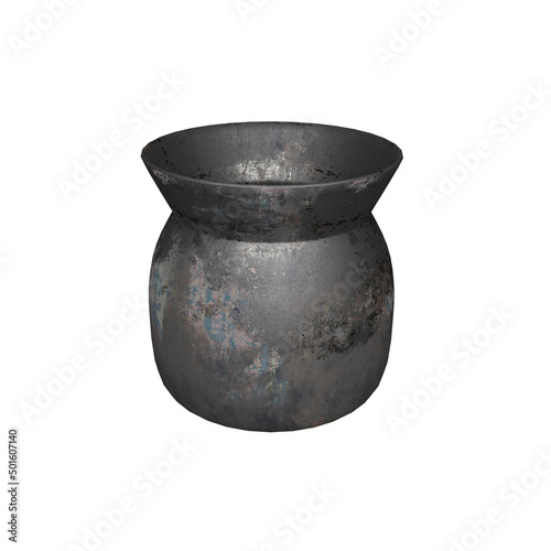 3D rendering pot for steaming old and burnt