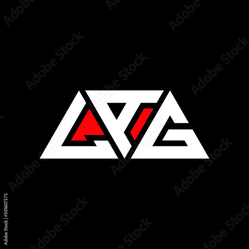 LAG triangle letter logo design with triangle shape. LAG triangle logo design monogLAm. LAG triangle vector logo template with red color. LAG triangular logo Simple, Elegant, and Luxurious Logo... photo