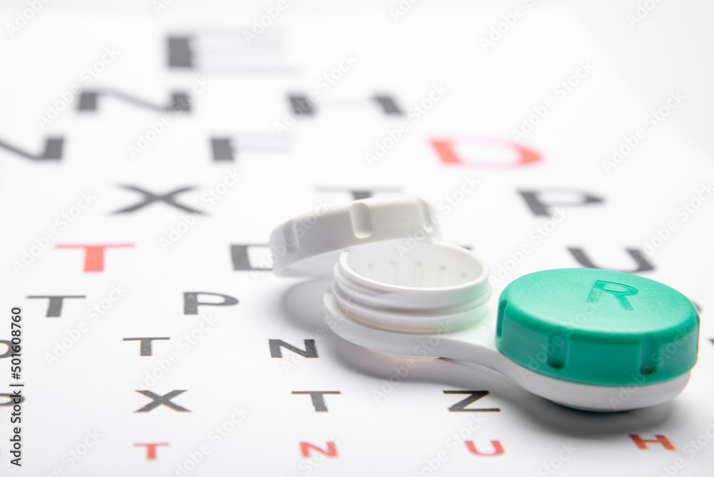 Fototapeta premium Lens container and vision test