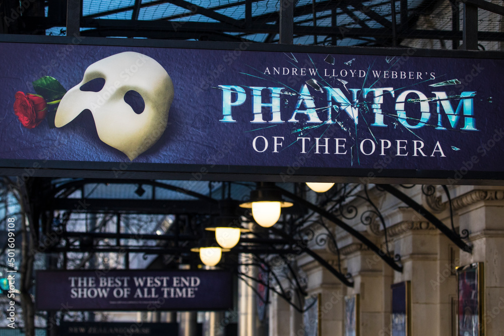 Phantom of the Opera at Her Majestys Theatre in London, UK Stock Photo