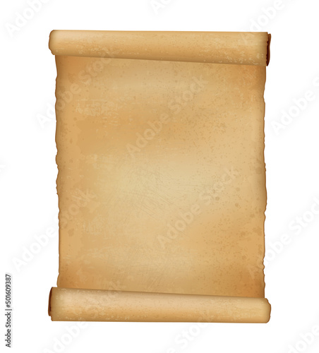 Ancient Paper, Parchment Scroll, realistic vector illustration