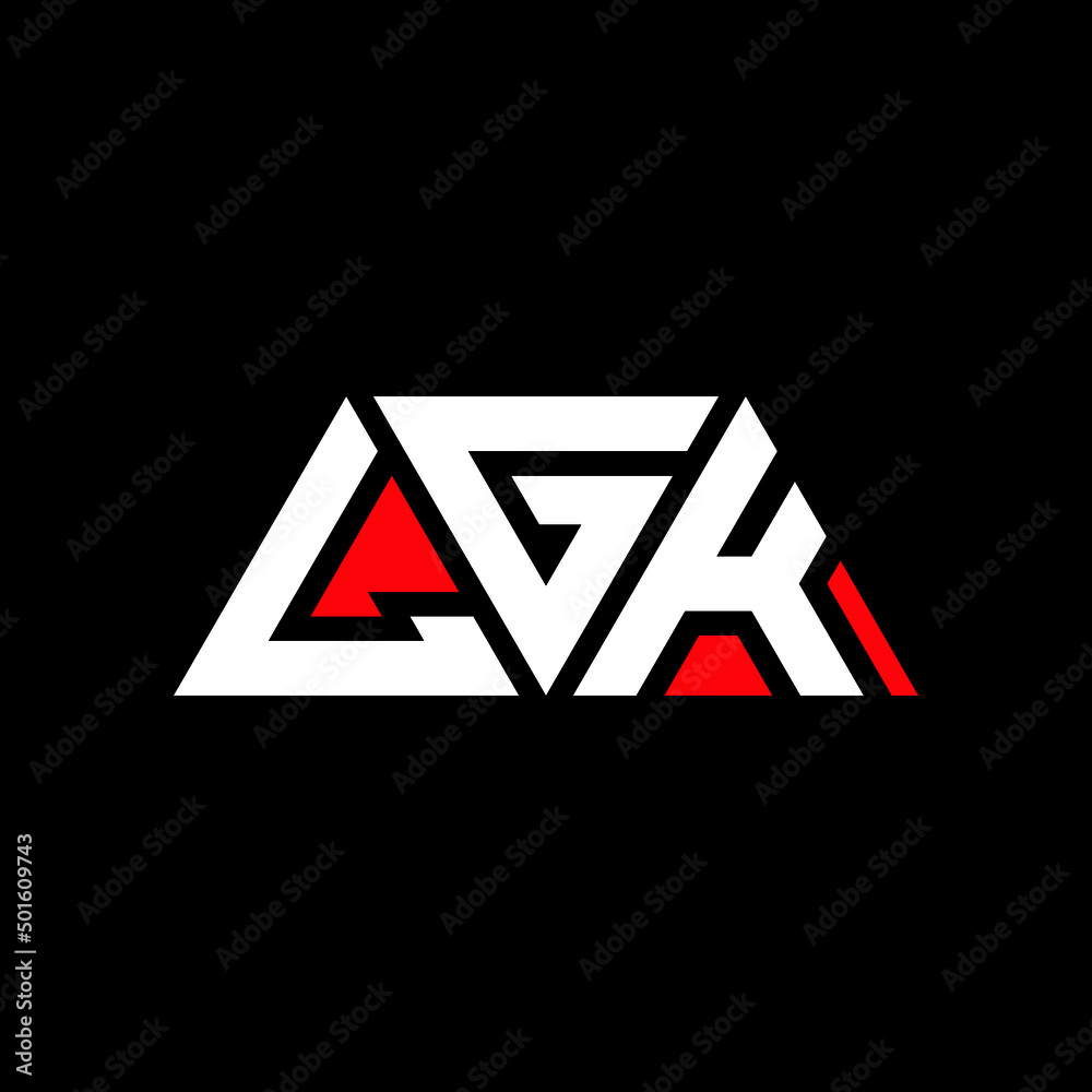 LGK triangle letter logo design with triangle shape. LGK triangle logo design monogram. LGK