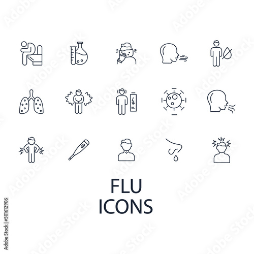 flu icons set . flu pack symbol vector elements for infographic web