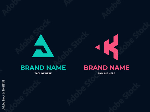 Modern Colorful Trendy initials Letter mark Iconic Logo Design