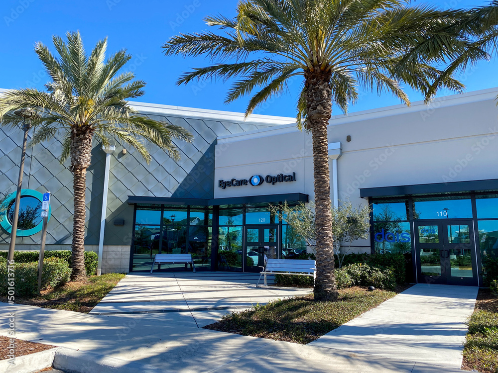 The exterior of the Eye Care Optical store in Laureate Park Laka Nona