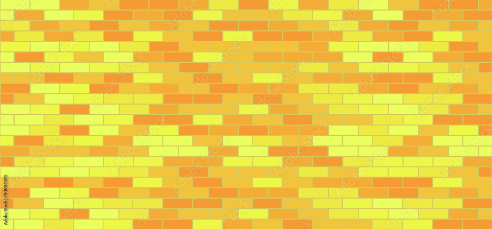 Abstract empty yellow or orange background brick  wall view. Vector block stone for texture banner or wallpaper. vector block stone signs for texture banner or wallpaper. Home pattern.