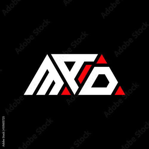 Fototapeta Naklejka Na Ścianę i Meble -  MAD triangle letter logo design with triangle shape. MAD triangle logo design monogMAm. MAD triangle vector logo template with red color. MAD triangular logo Simple, Elegant, and Luxurious Logo...