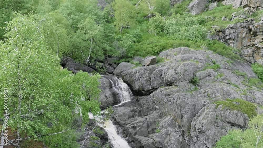 The Southern Urals. Irendyk ridge - Khudolaz river and Gadelsha waterfall.