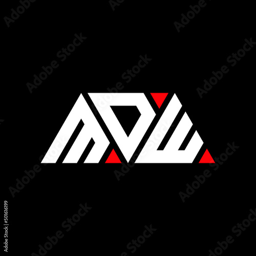 Fototapeta Naklejka Na Ścianę i Meble -  MDW triangle letter logo design with triangle shape. MDW triangle logo design monogram. MDW triangle vector logo template with red color. MDW triangular logo Simple, Elegant, and Luxurious Logo...