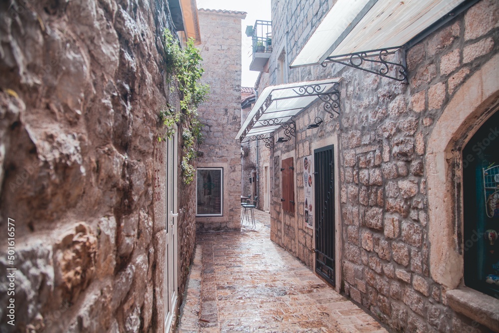 Obraz premium Views of Budva's Old Town in Montenegro