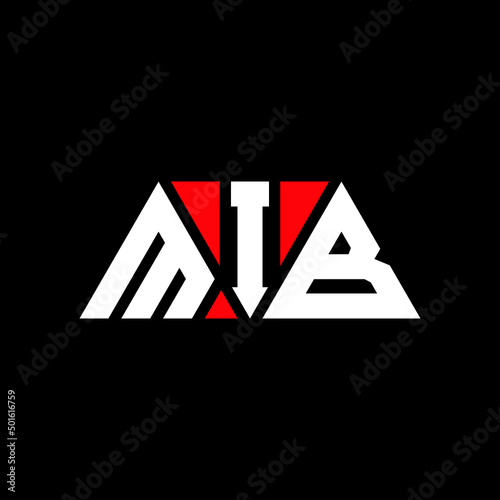 MIB tMIangle letter logo design with tMIangle shape. MIB tMIangle logo design monogram. MIB tMIangle vector logo template with red color. MIB tMIangular logo Simple, Elegant, and LuxuMIous Logo... photo