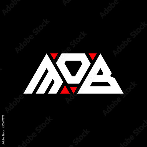 MOB triangle letter logo design with triangle shape. MOB triangle logo design monogram. MOB triangle vector logo template with red color. MOB triangular logo Simple, Elegant, and Luxurious Logo...