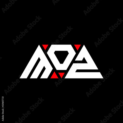 MOZ triangle letter logo design with triangle shape. MOZ triangle logo design monogram. MOZ triangle vector logo template with red color. MOZ triangular logo Simple, Elegant, and Luxurious Logo...