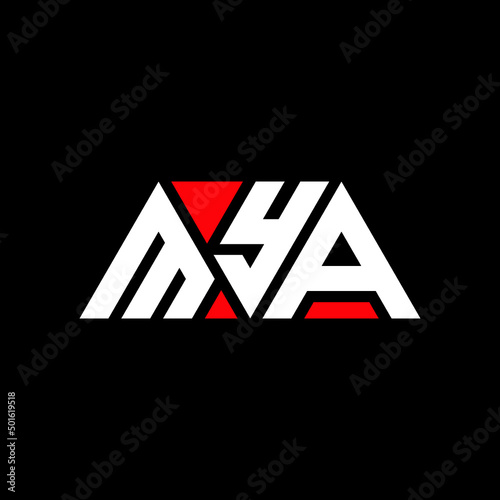 Canvas Print MYA triangle letter logo design with triangle shape