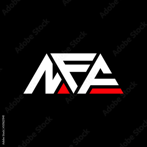 Fototapeta Naklejka Na Ścianę i Meble -  NFF triangle letter logo design with triangle shape. NFF triangle logo design monogram. NFF triangle vector logo template with red color. NFF triangular logo Simple, Elegant, and Luxurious Logo...