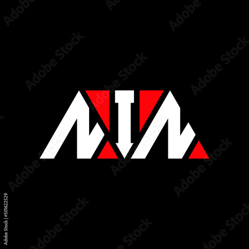 NIN tNIangle letter logo design with tNIangle shape. NIN tNIangle logo design monogram. NIN tNIangle vector logo template with red color. NIN tNIangular logo Simple, Elegant, and LuxuNIous Logo... photo