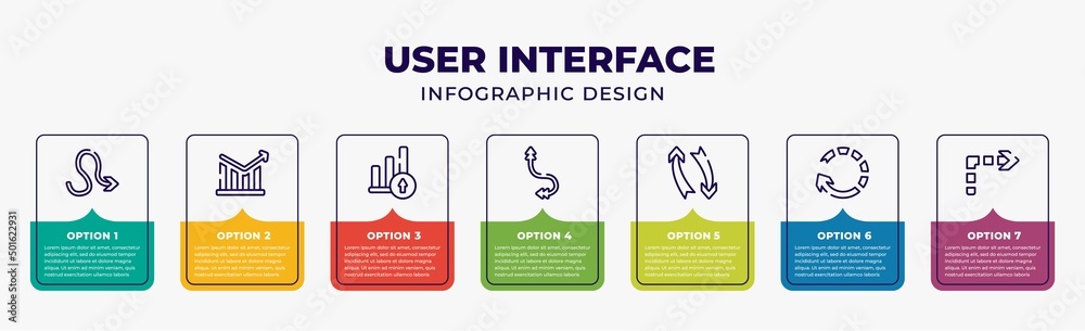 user interface infographic design template with squiggly arrow ...