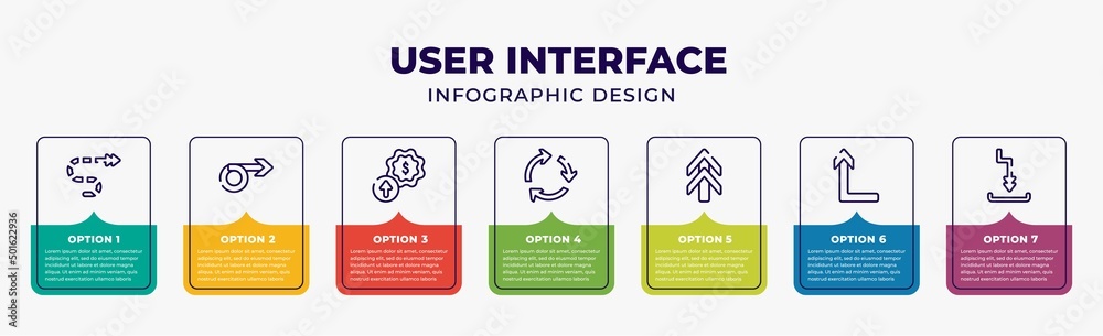 Vecteur Stock user interface infographic design template with curved ...