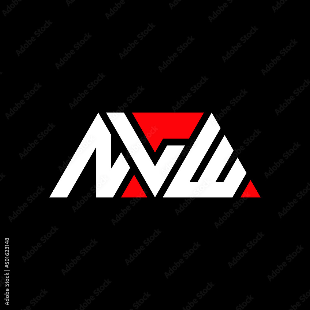 NLW triangle letter logo design with triangle shape. NLW triangle logo design monogram. NLW triangle vector logo template with red color. NLW triangular logo Simple, Elegant, and Luxurious Logo...
