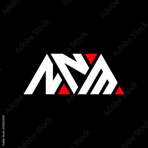 NNM triangle letter logo design with triangle shape. NNM triangle logo design monogram. NNM triangle vector logo template with red color. NNM triangular logo Simple, Elegant, and Luxurious Logo... photo