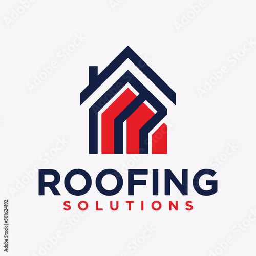 The initial letter m roof for real estate logos or for business logos and building roof branding