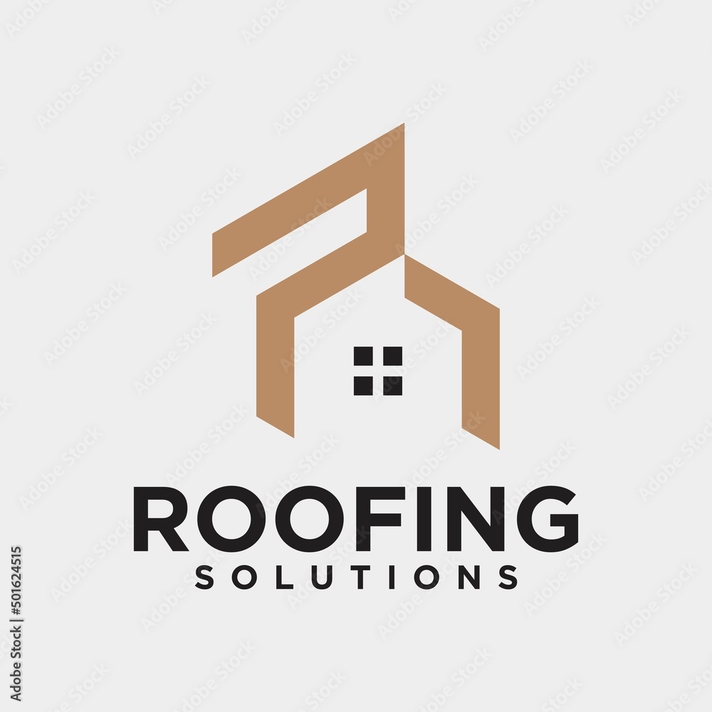 The initial letter r roof for real estate logos or for business logos and building roof branding 