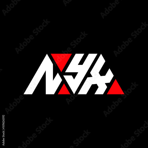 NYX triangle letter logo design with triangle shape. NYX triangle logo design monogram. NYX triangle vector logo template with red color. NYX triangular logo Simple, Elegant, and Luxurious Logo...