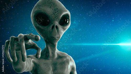 alien pointing his finger